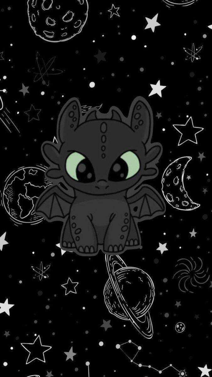 Fondo de Pantalla de Pollito Estilo Dragón con Fondo Espacial para Móvil/iPhone 4K