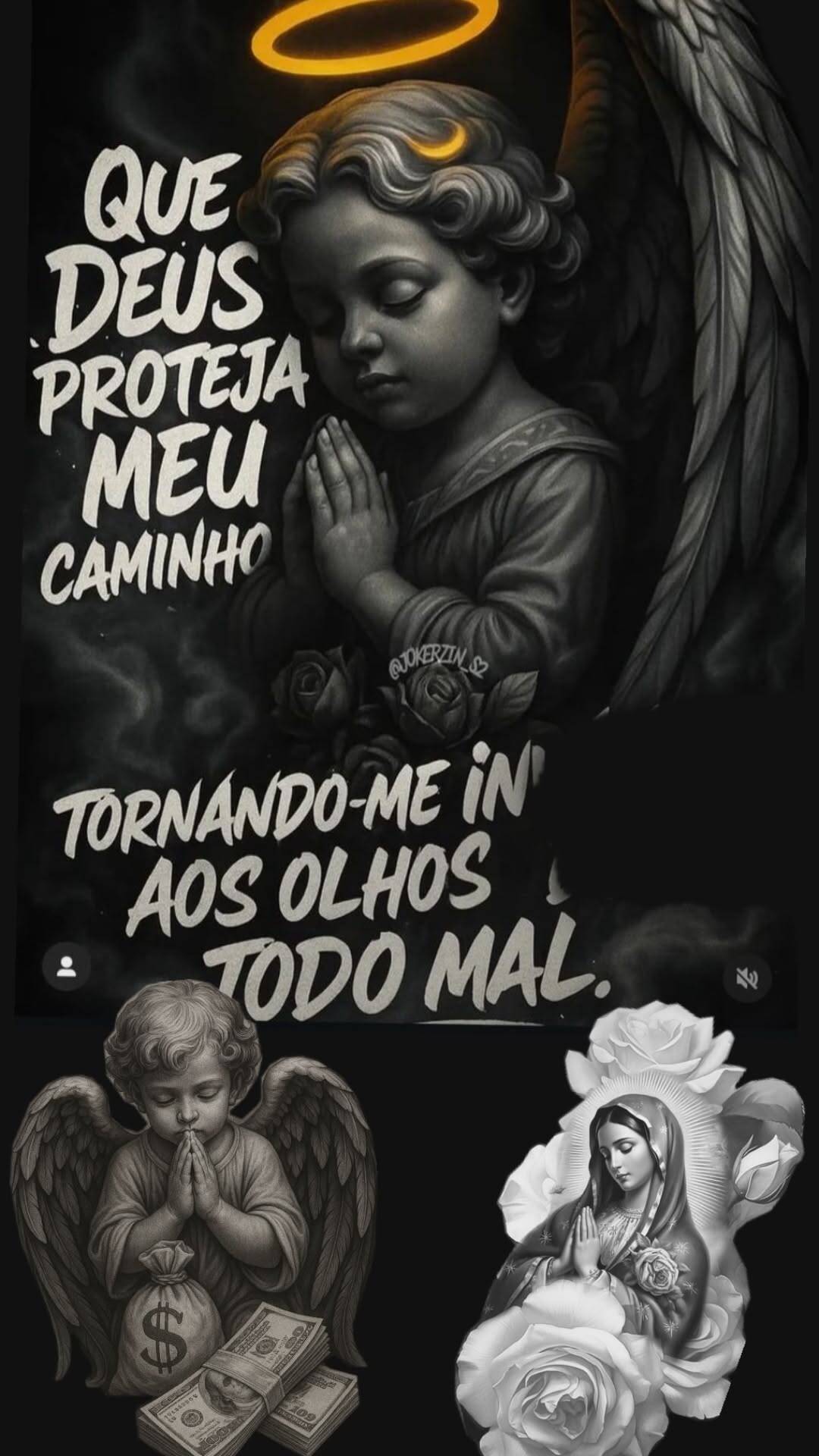 Fondo de Pantalla de Becerro con Ángel y Mensaje Protector para Celular/iPhone 4K