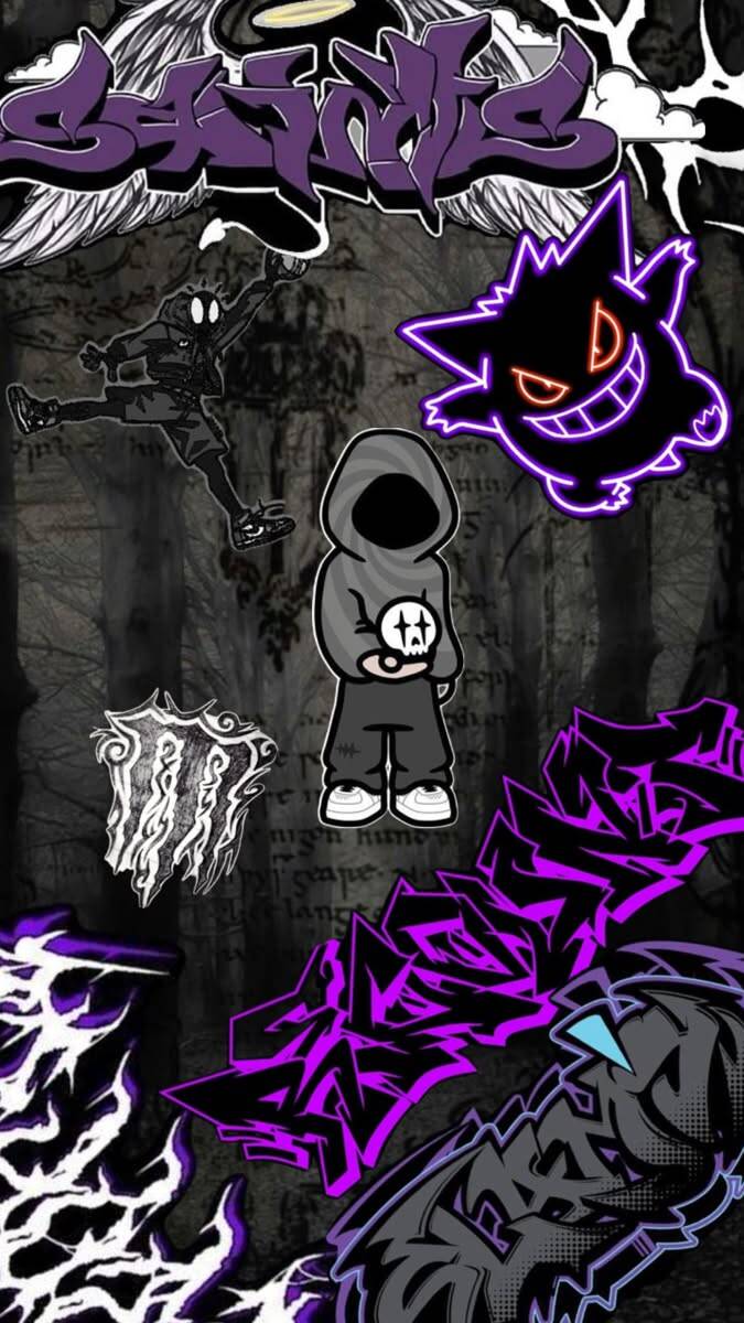 Crea un fondo de pantalla estilo Graffiti con personajes para celular/iPhone 4K