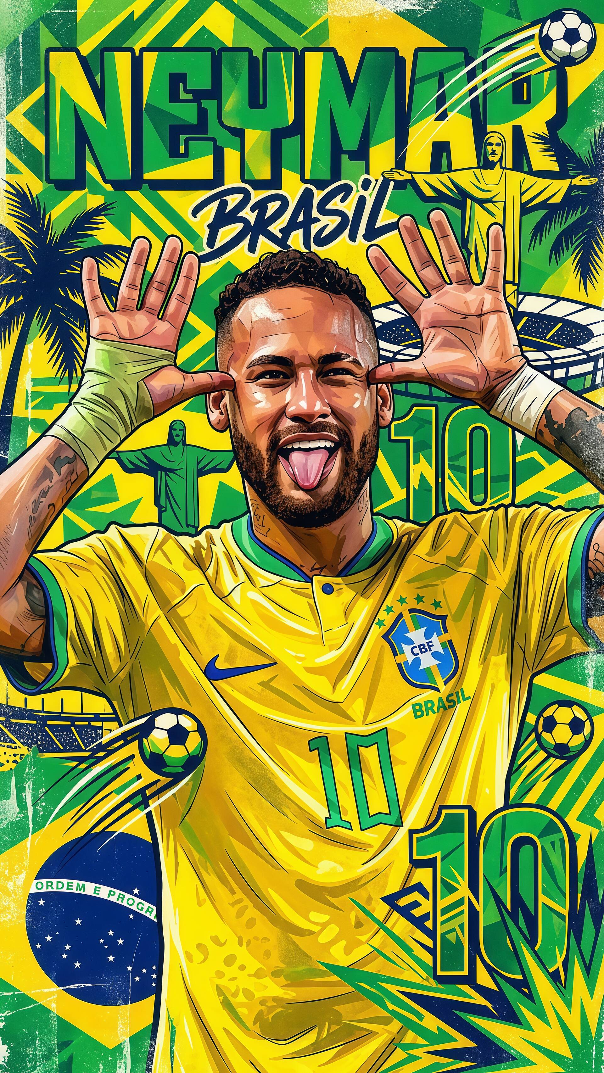 Fondo de Pantalla del Niño de Neymar con la Camiseta de la Selección Brasileña para Celular/iPhone 4K
