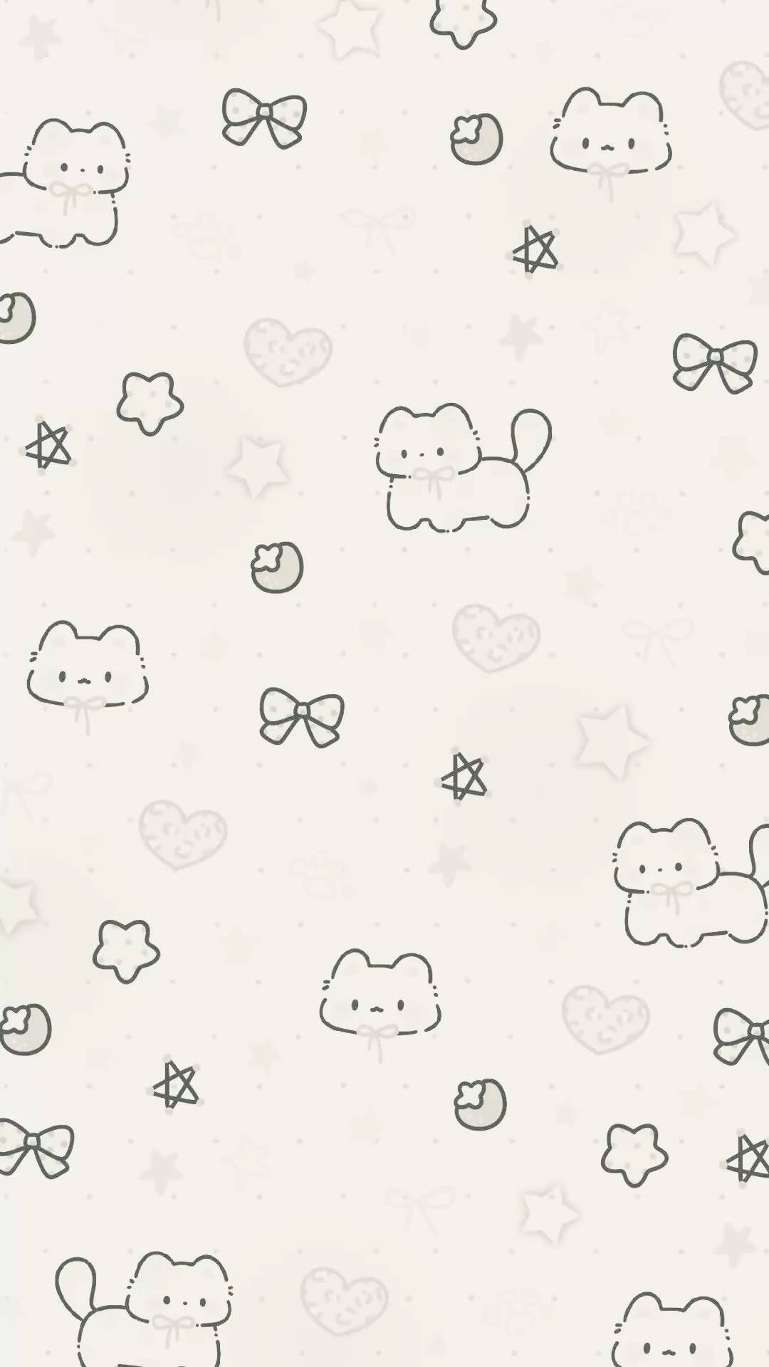 Papel de Parede Aesthetic Gatinhos e Laços para Celular/iPhone
