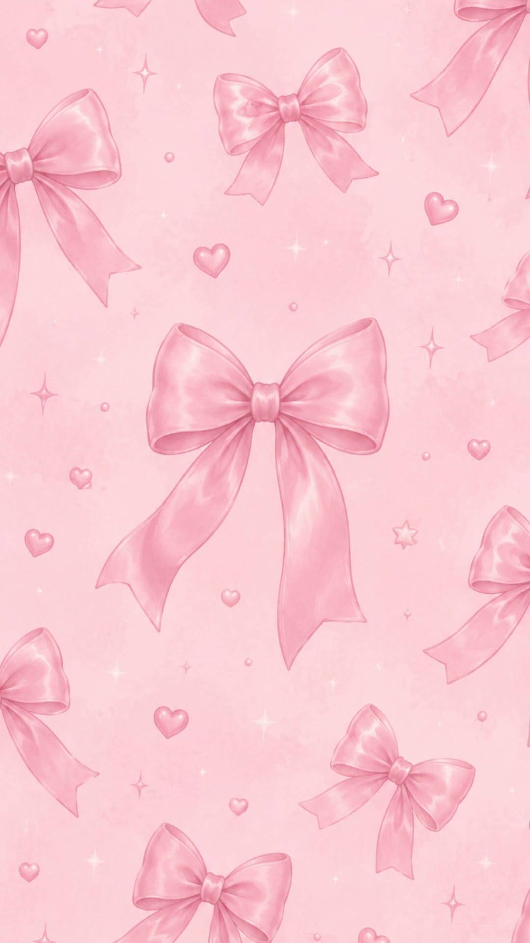 Papel de Parede Aesthetic Laços Rosa para Celular/iPhone