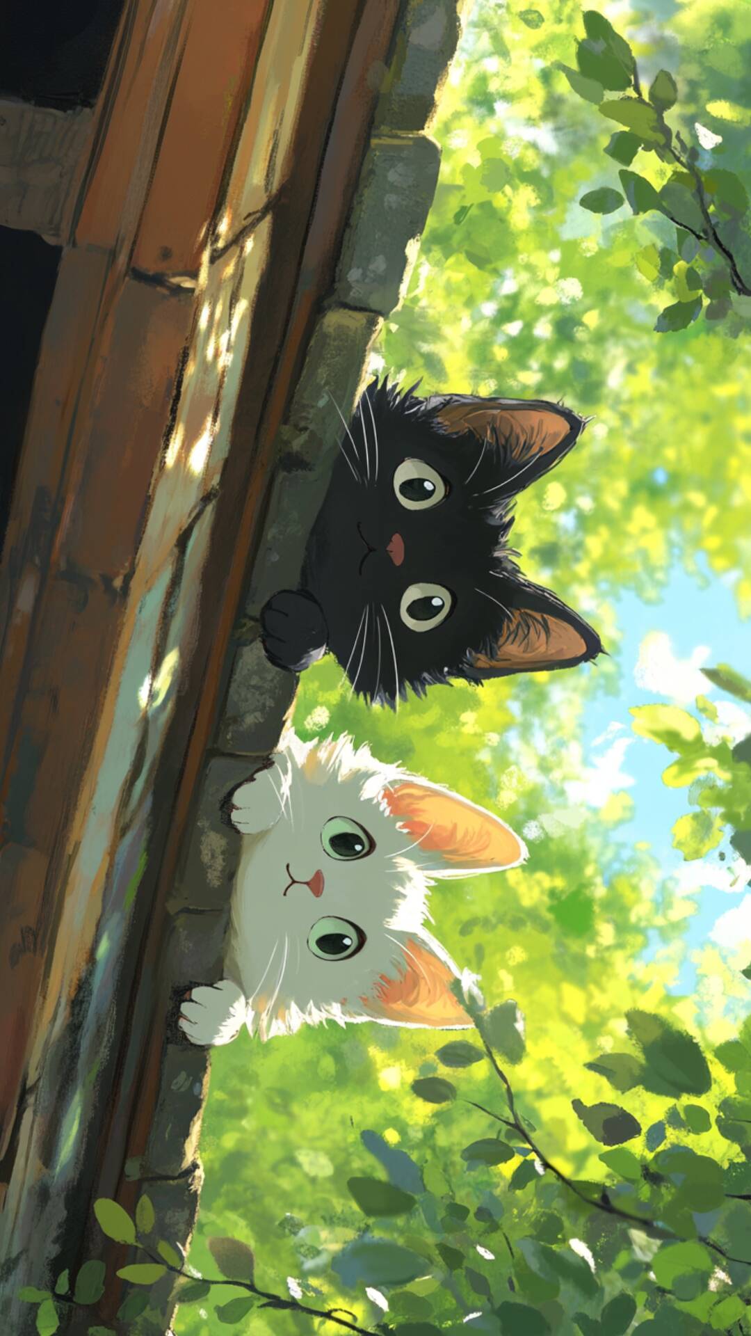 Cute Anime Wallpaper with Kittens for Mobile/iPhone 4K