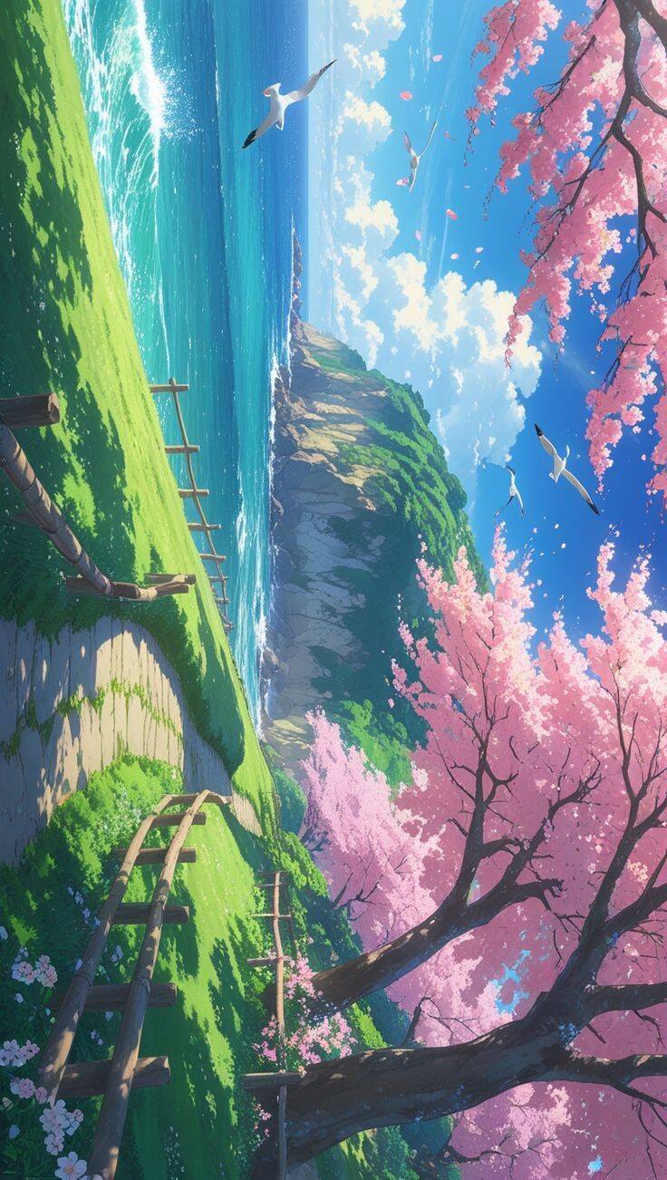 Papel de Parede de Anime Paisagem Bonita para Celular/iPhone 4K