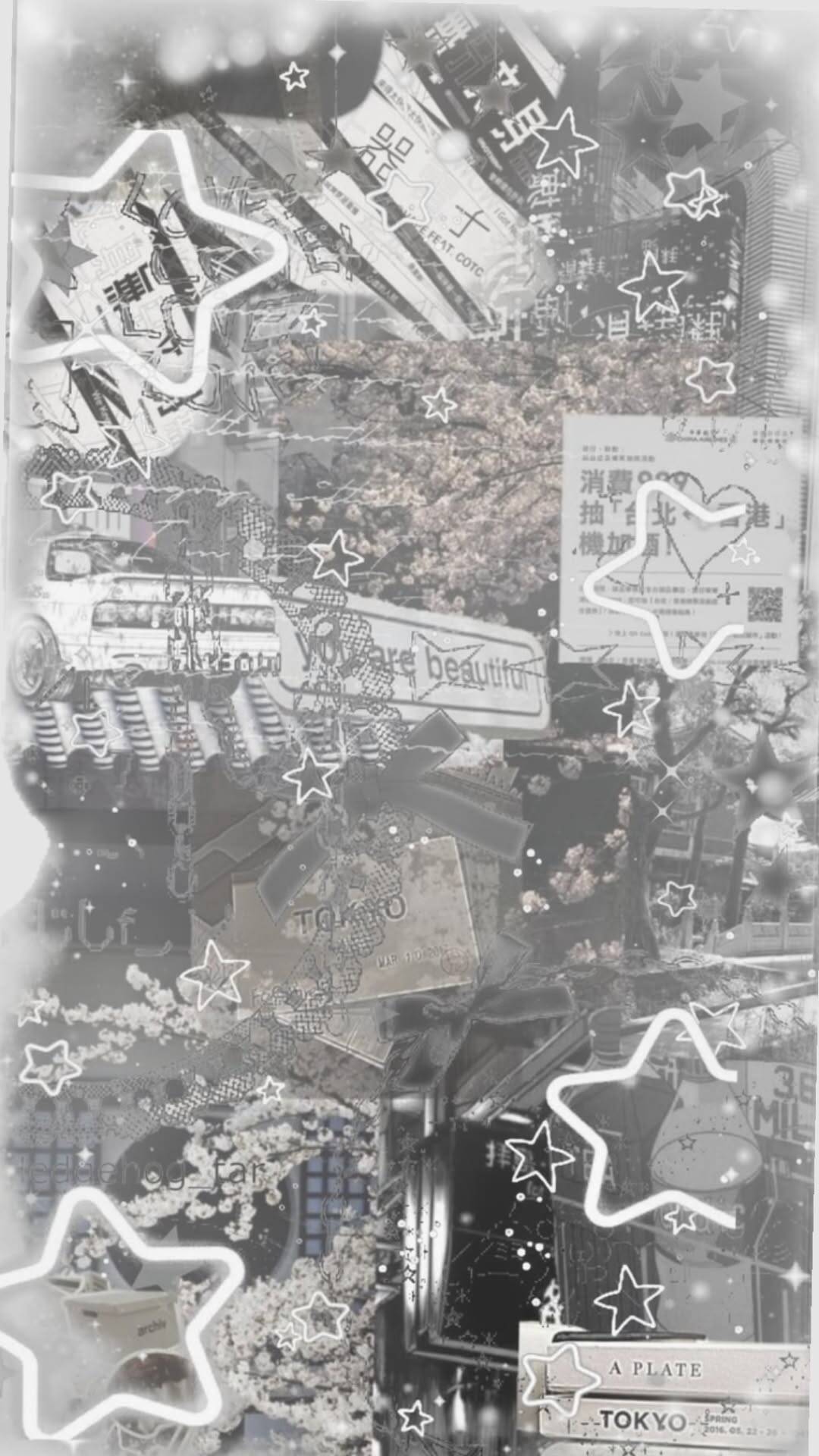 Papel de Parede Aesthetic Estrelas Brancas e Fundo Escuro para Celular/iPhone