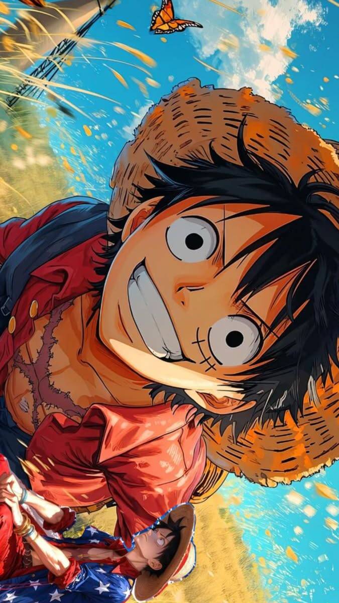 Papel de Parede de Anime Luffy Sorridente para Celular/iPhone 4K