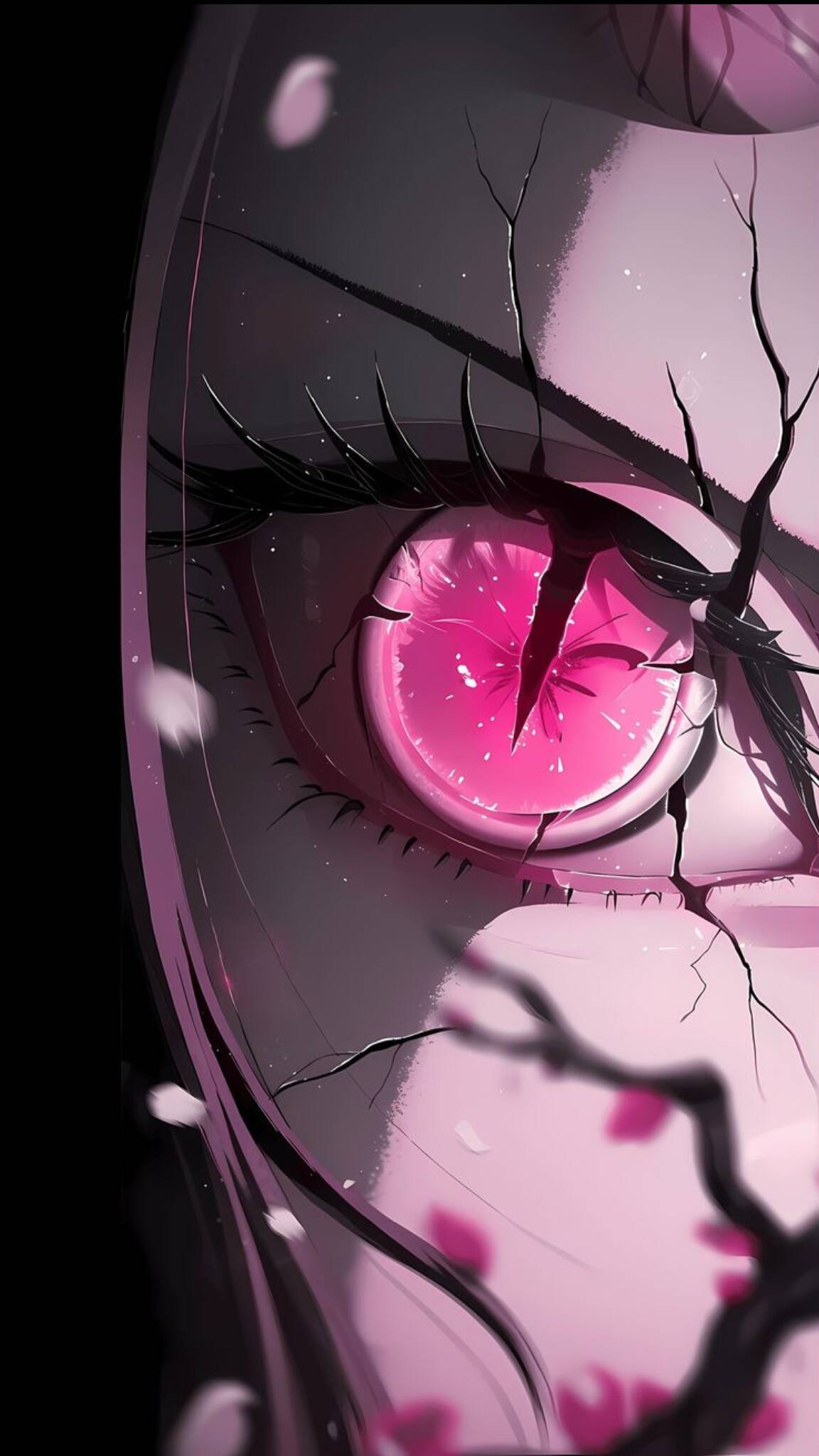 Broken Pink Eye Anime Wallpaper for Mobile/iPhone 4K