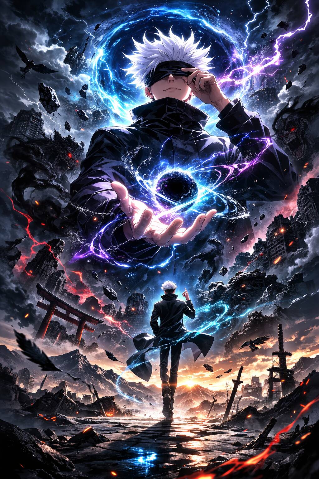 Papel de Parede de Anime Gojo Satoru para Celular/iPhone 4K