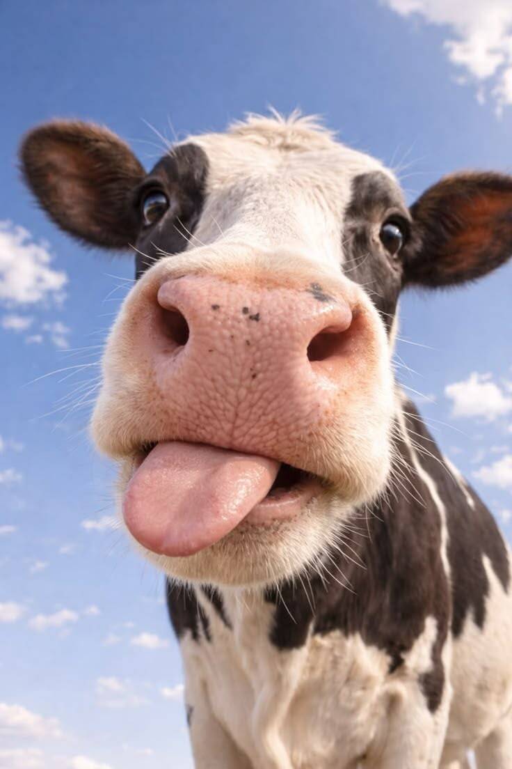 Funny Playful Cow Wallpaper for Cell Phone/iPhone 4K