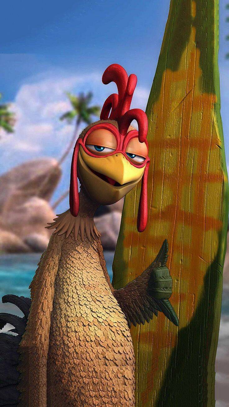 Funny Surfer Chicken Wallpaper for Cell Phone/iPhone 4K