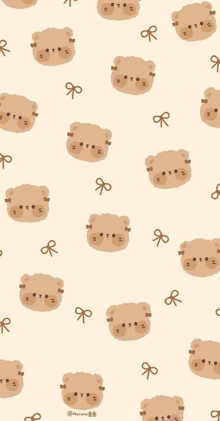 Fondo de Pantalla de Lindo Osito de Peluche con Lazos para Celular/iPhone 4K