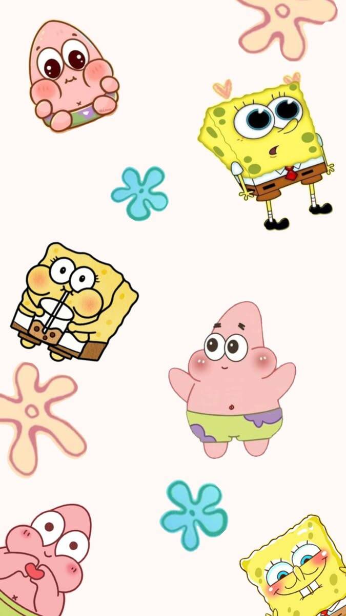 Lindo fondo de pantalla de Bob Esponja y Patricio para teléfono celular/iPhone 4K