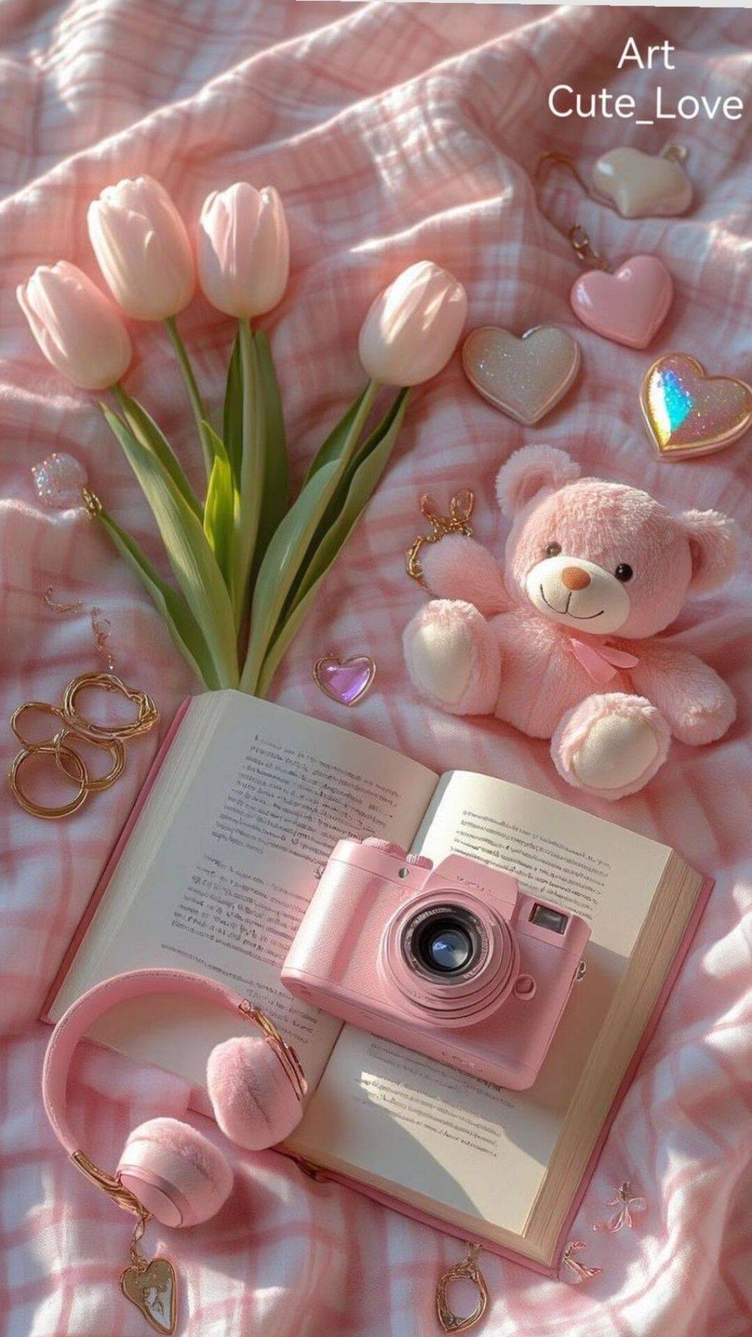 Cute Teddy Bear with Flowers Wallpaper for Mobile/iPhone 4K