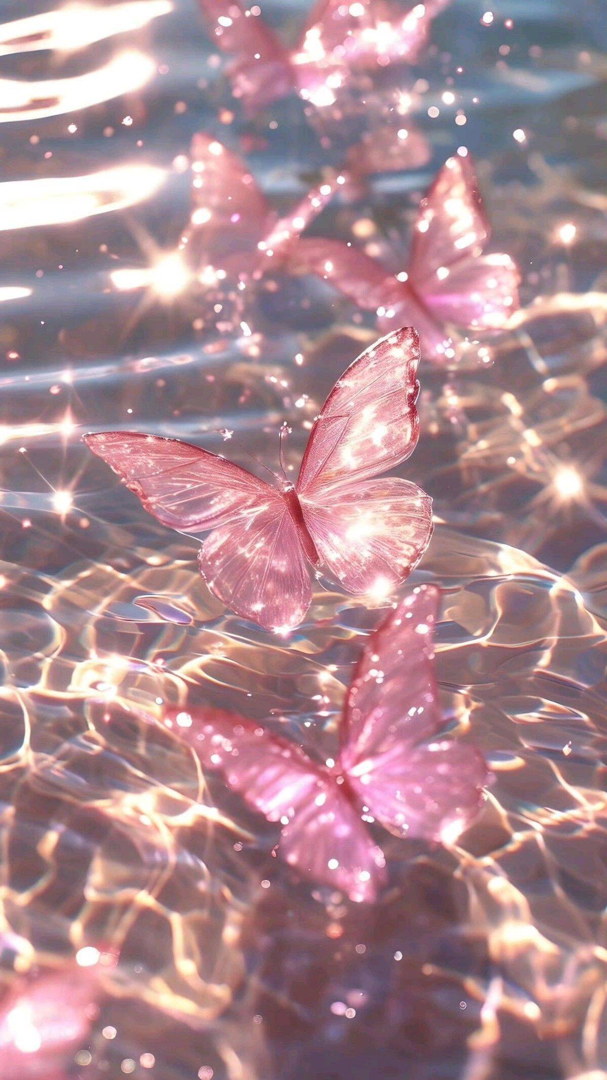 Fondo de pantalla lindo de mariposas de color rosa brillante para móvil/iPhone 4K