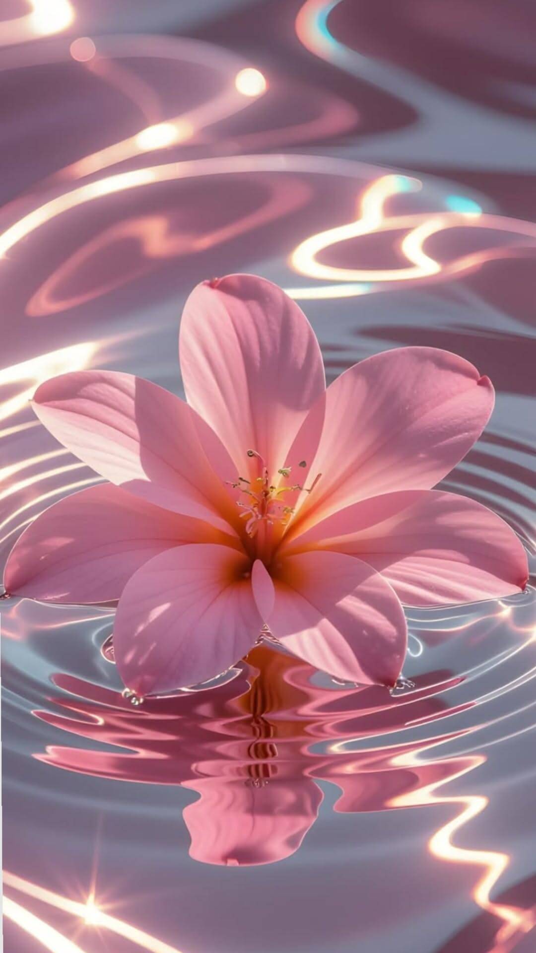Fondo de pantalla de linda flor rosa flotante para móvil/iPhone 4K