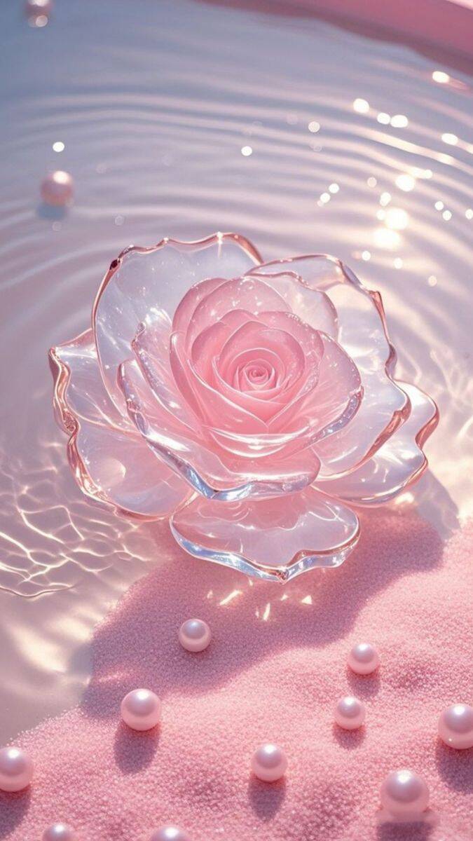 Papel de Parede Fofo de Rosa Pink com Pérolas para Celular/iPhone 4K