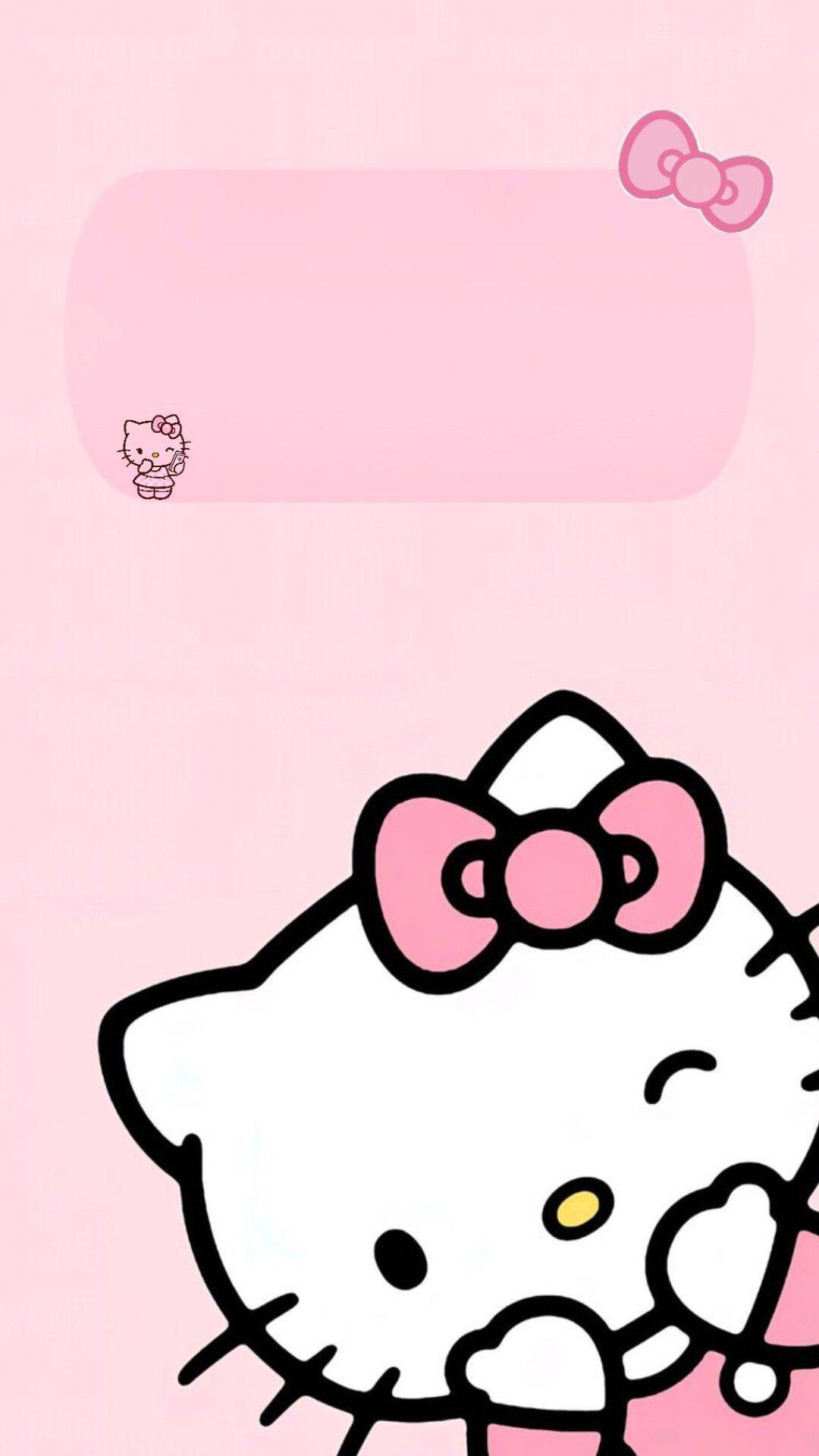 Papel de Parede Fofo da Hello Kitty com Laço Rosa para Celular/iPhone 4K