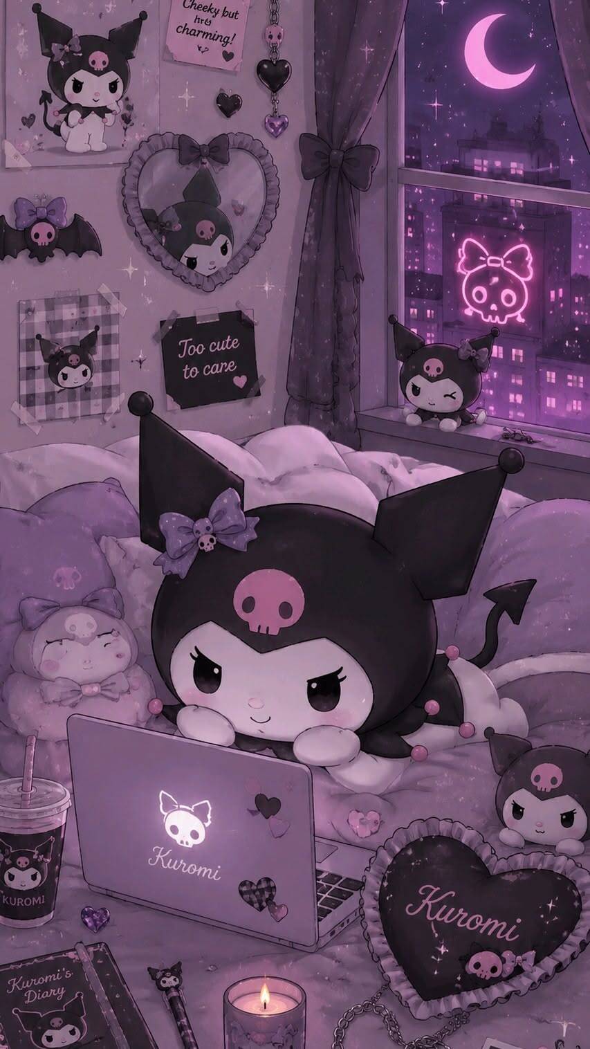 Cute Kuromi Laptop Wallpaper for Mobile/iPhone 4K