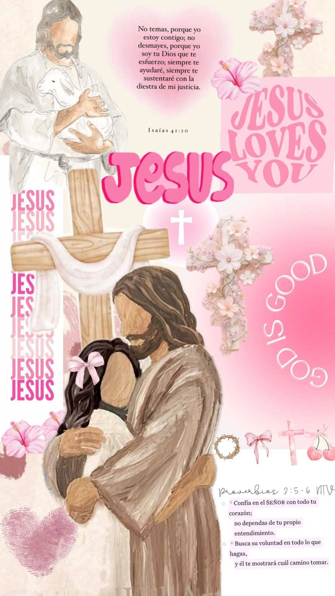 Cute Jesus Wallpaper with Love Message for Cell Phone/iPhone 4K
