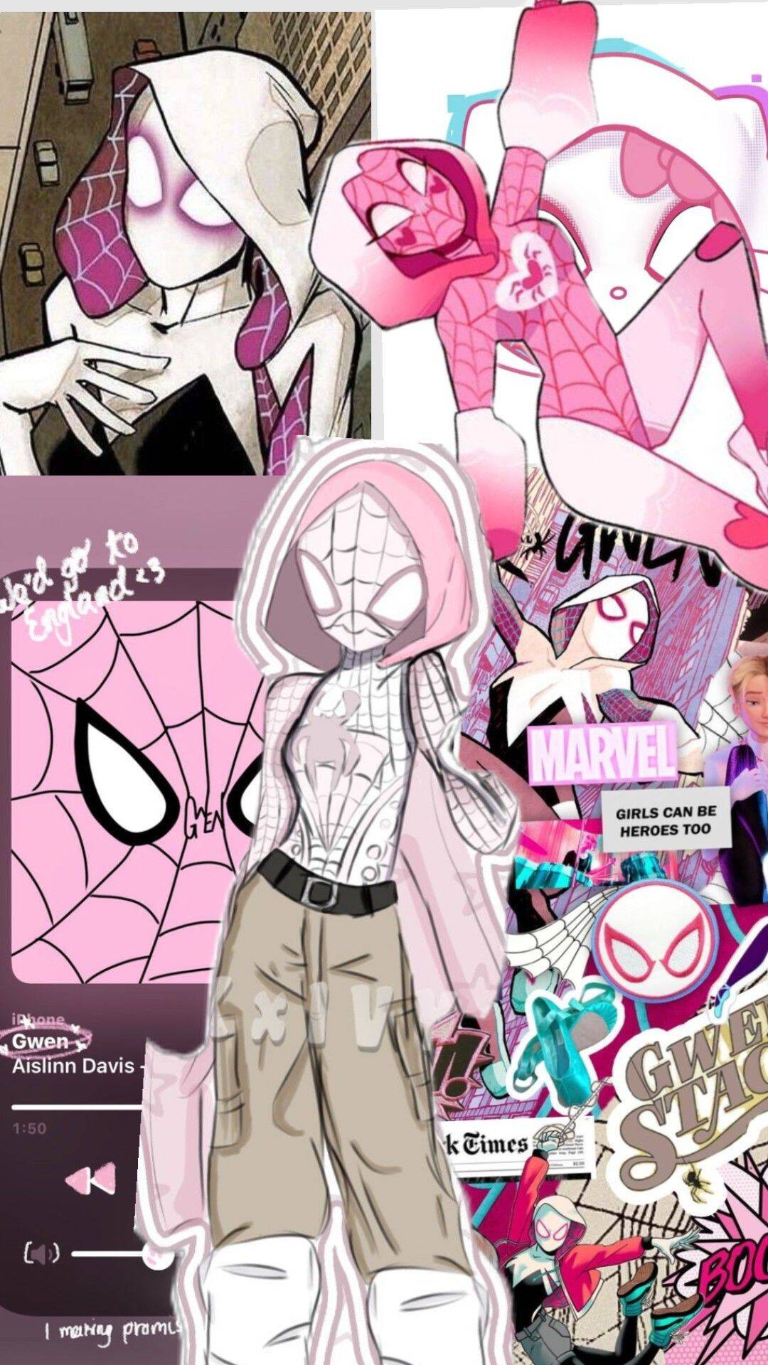 Fondo de Pantalla de Mujer Araña Linda Estilo Kawaii para Móvil/iPhone 4K