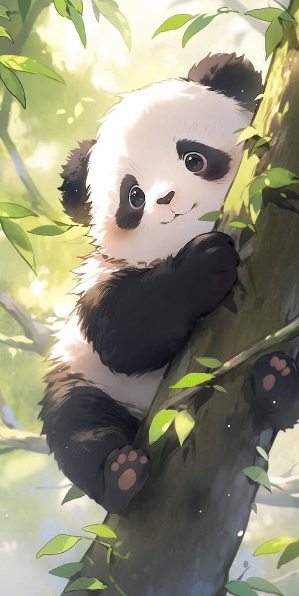 Papel de Parede Fofo de Panda Sorridente para Celular/iPhone 4K