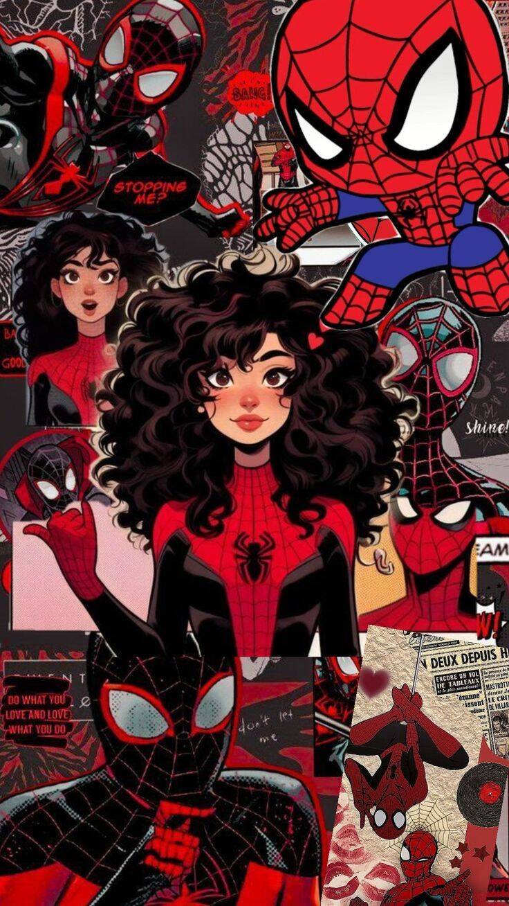 Papel de Parede Fofo da Spider Gwen e Miles Morales para Celular/iPhone 4K