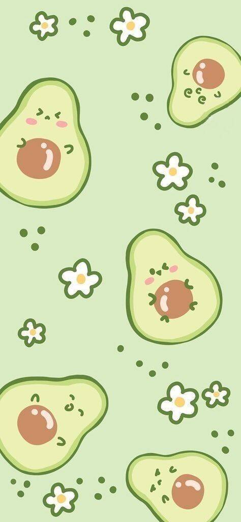 Lindo Fondo de Pantalla de Aguacate Kawaii para Móvil/iPhone 4K