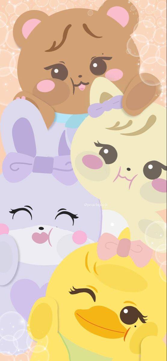 Fondo de Pantalla Lindo de Animales Kawaii para Móvil/iPhone 4K