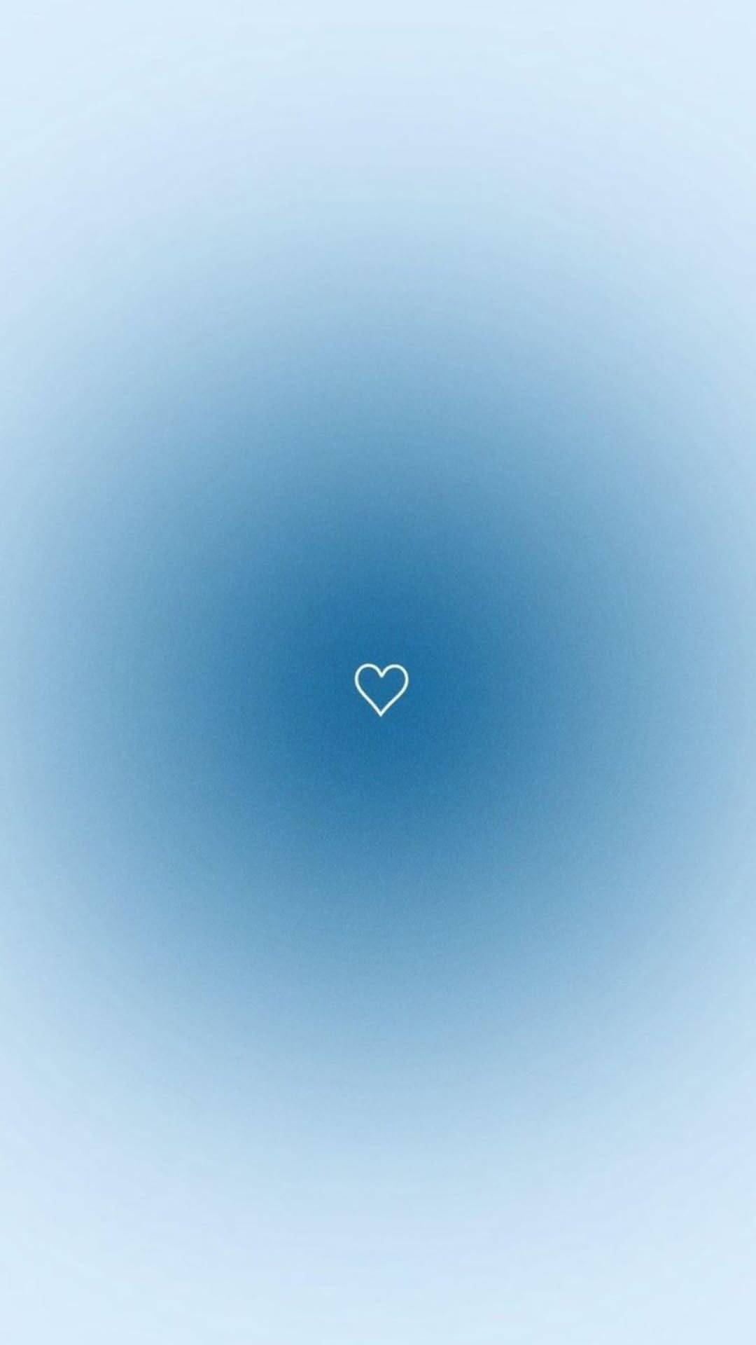 Papel de Parede Azul com Coração para Celular/iPhone 4K