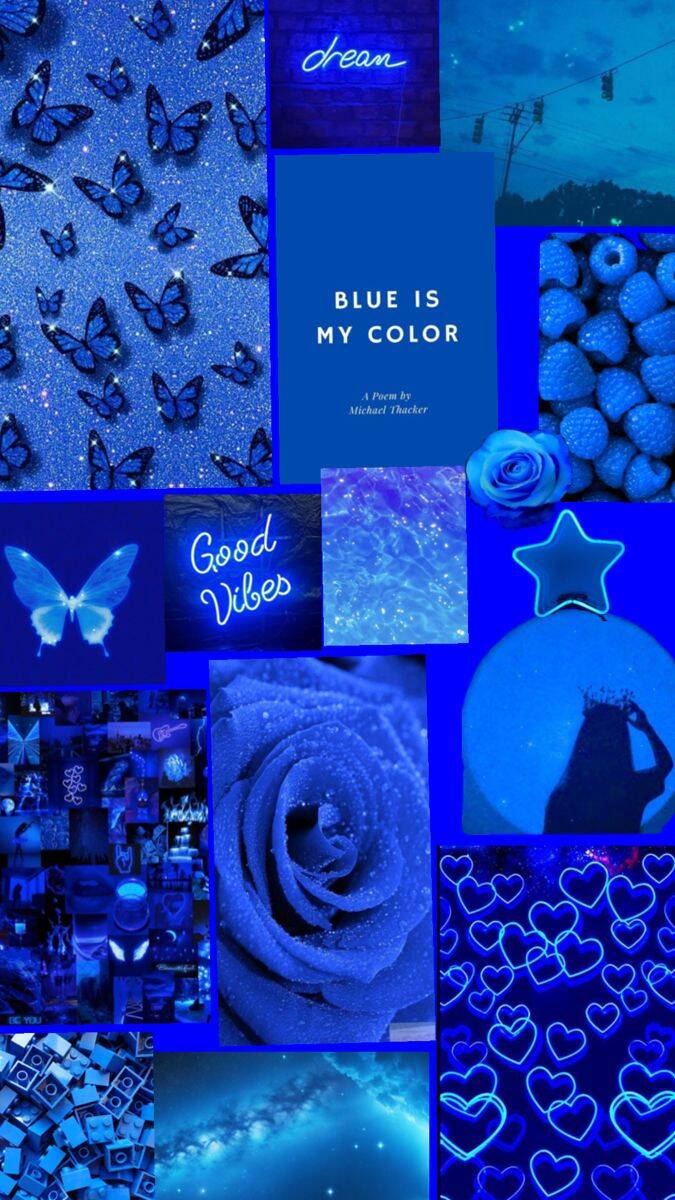 Papel de Parede Azul com Borboletas e Estrelas para Celular/iPhone 4K