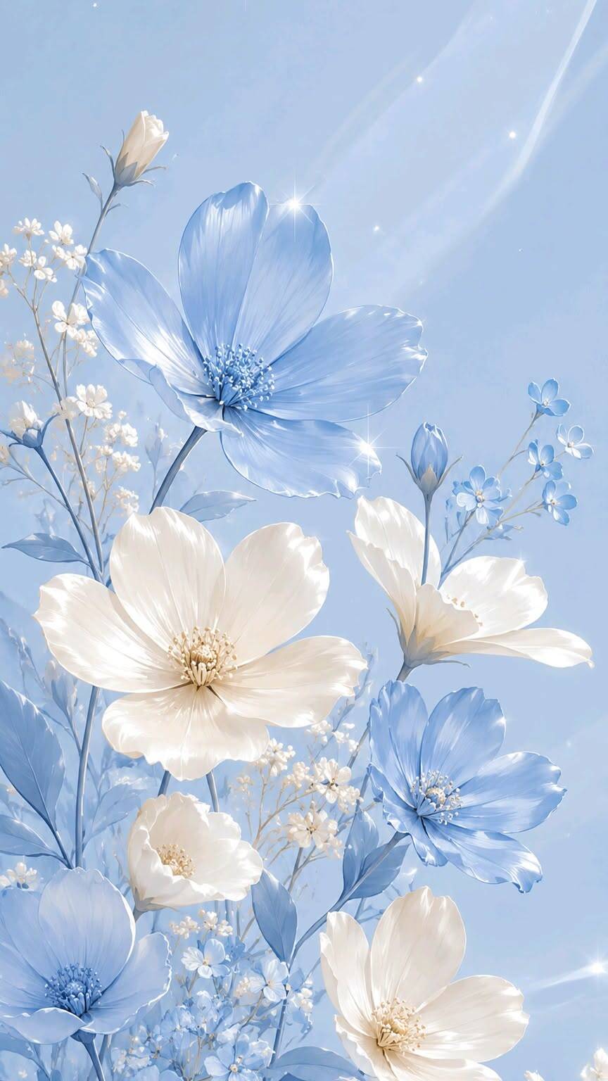 Blue Flowers Wallpaper for Cell Phone/iPhone 4K