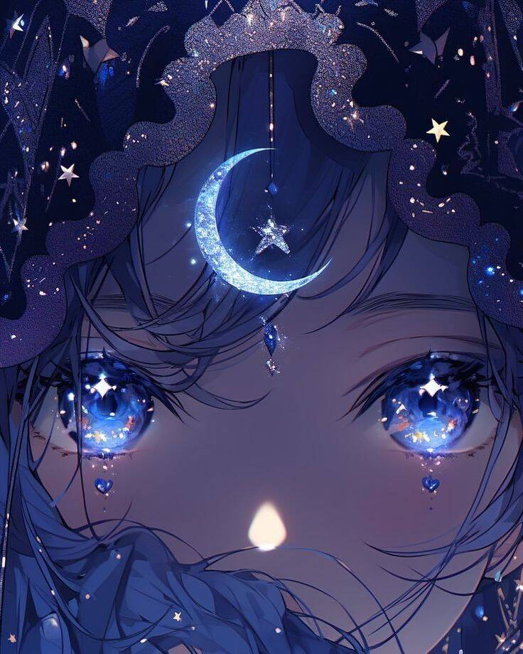 Papel de Parede Azul com Olhos Estrelados para Celular/iPhone 4K