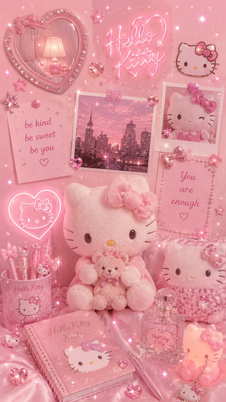 Fondo de Pantalla Rosa de Hello Kitty para Celular/iPhone