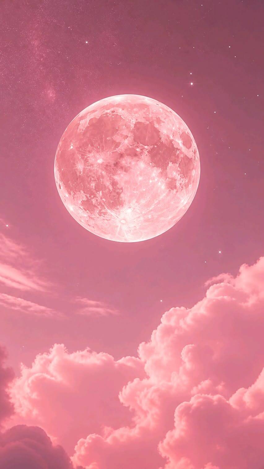 Fondo de Pantalla Rosa de Luna Llena para Celular/iPhone