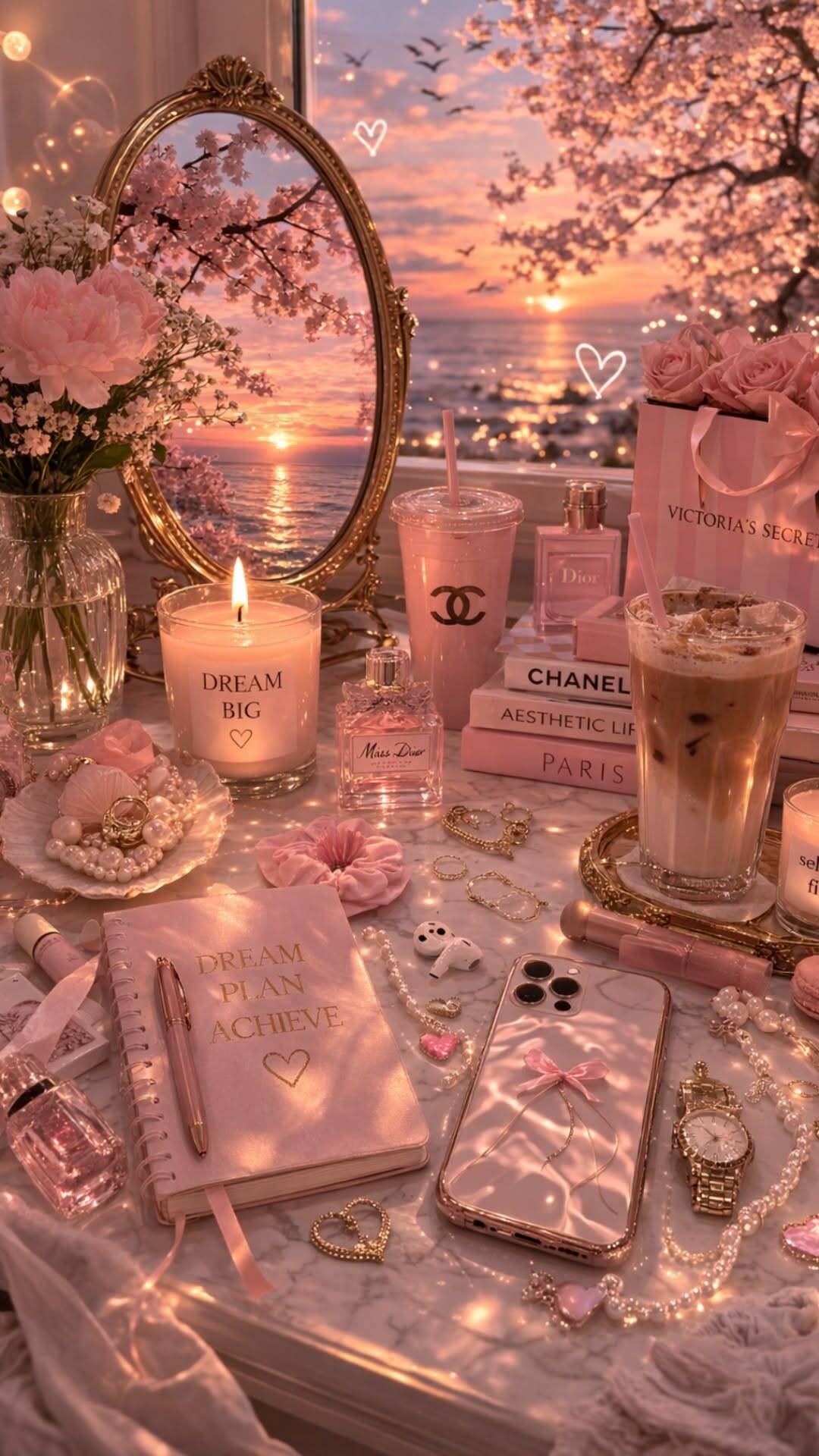Fondo de pantalla Aesthetic de flores rosas para teléfono celular/iPhone