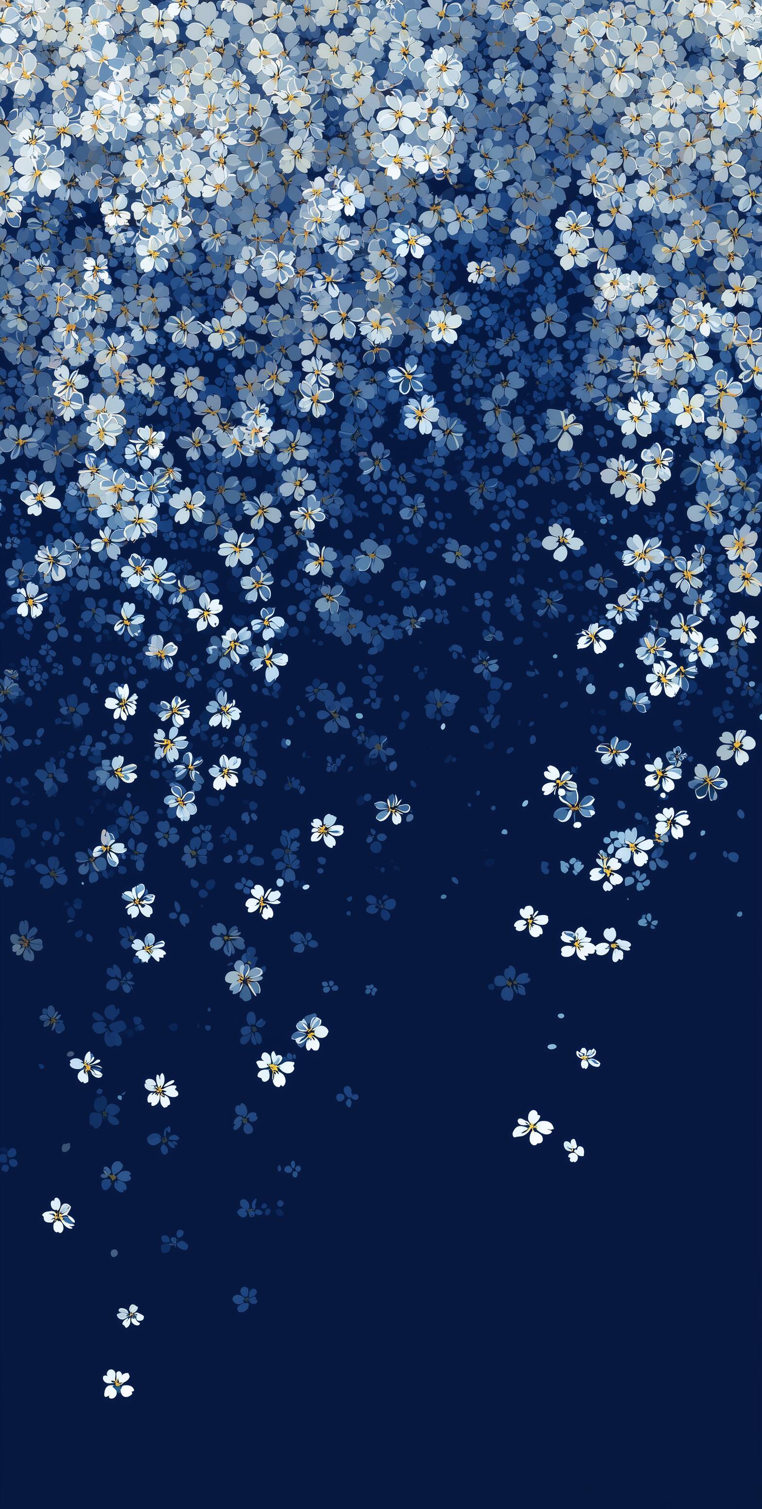 Fondo de Pantalla de Flores Azules para Celular/iPhone 4K
