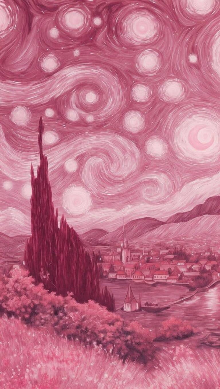 Fondo de Pantalla Rosa Estrellado para Celular/iPhone