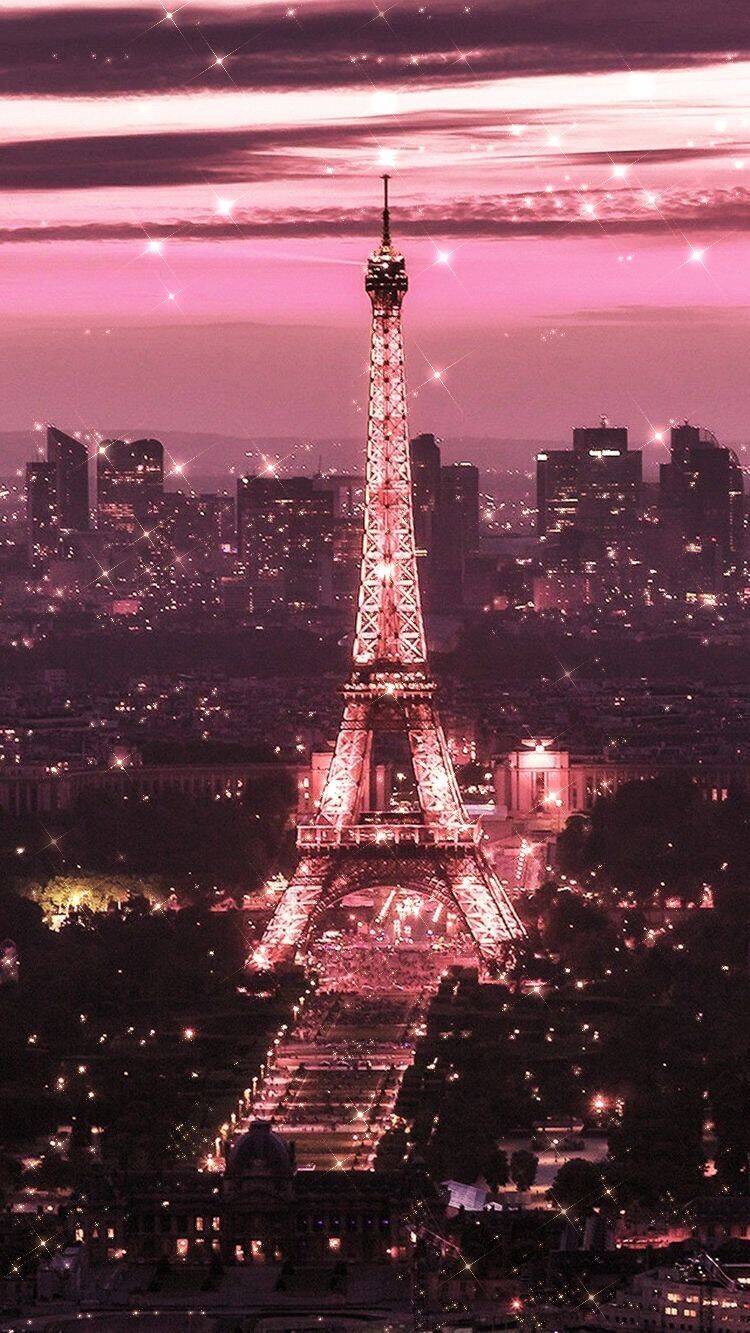 Fondo de pantalla de la Torre Eiffel rosa para teléfono celular/iPhone