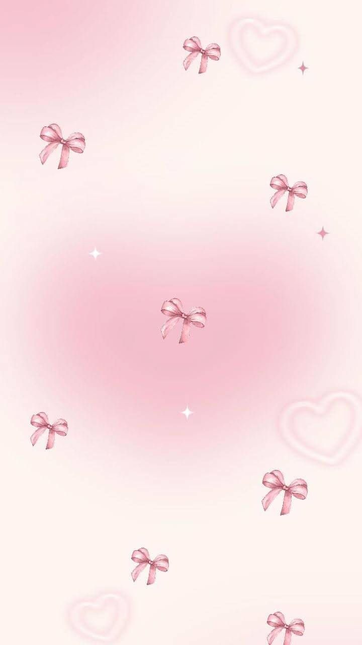 Pink Wallpaper with Bows for Cell Phone/iPhone