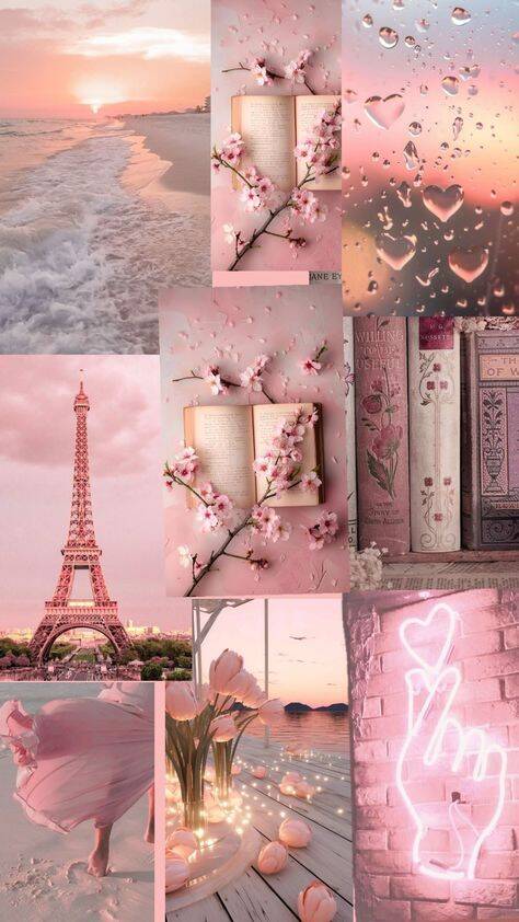 Fondo de Pantalla Rosa con Paisajes y Flores para Celular/iPhone