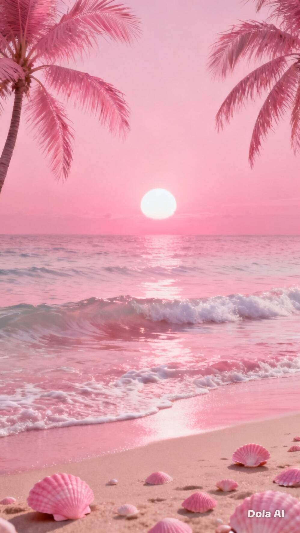 Fondo de Pantalla Rosa con Palabras y Conchas para Celular/iPhone
