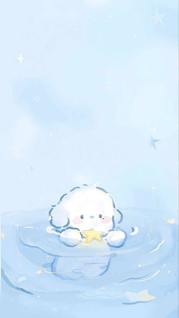 Fondo de Pantalla de Estrella Azul y Perro para Celular/iPhone 4K
