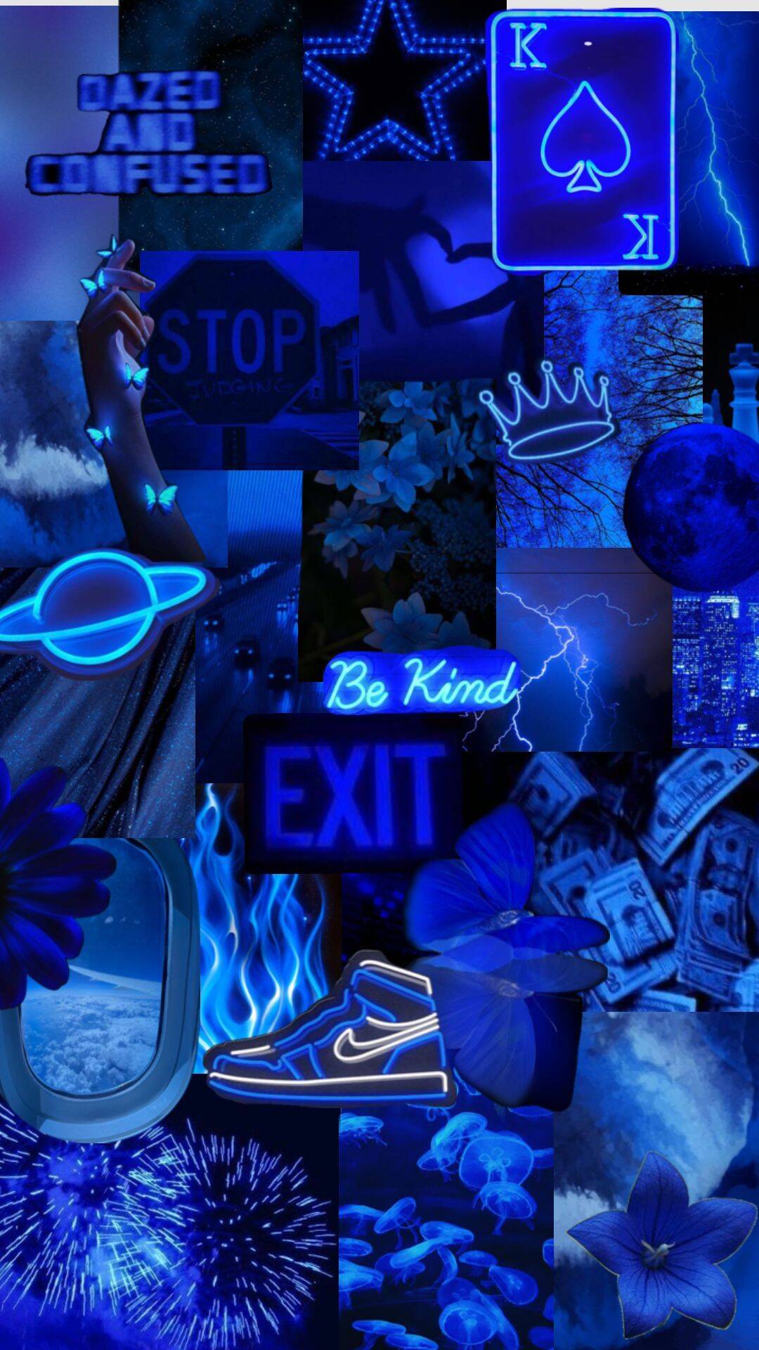 Stylish Blue Wallpaper with Modern Elements for Mobile/iPhone 4K