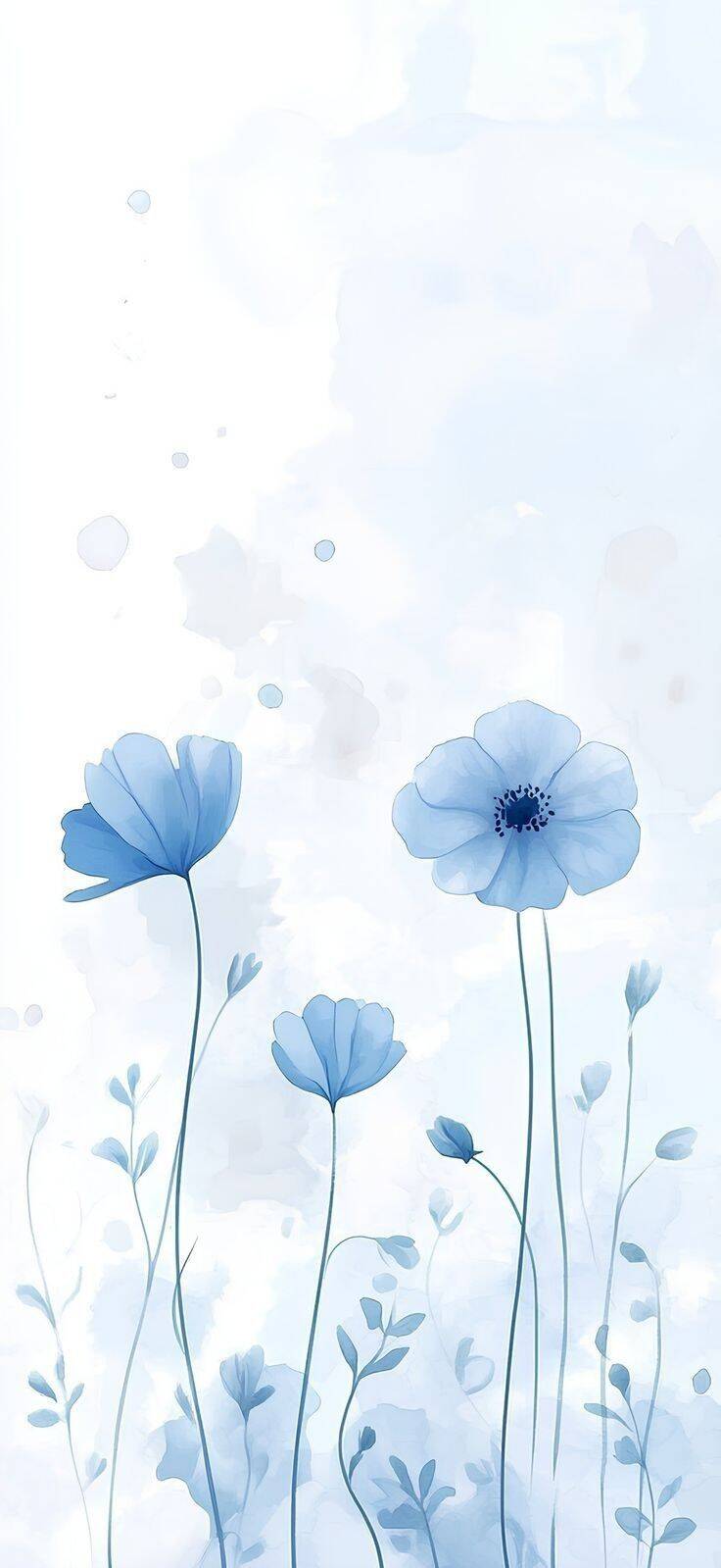 Fondo de Pantalla de Flores Azules para Celular/iPhone 4K
