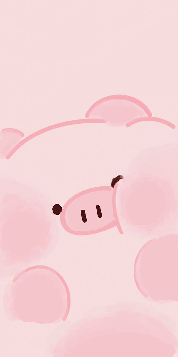 Fondo de Pantalla Rosa con Cerdo Lindo para Celular/iPhone