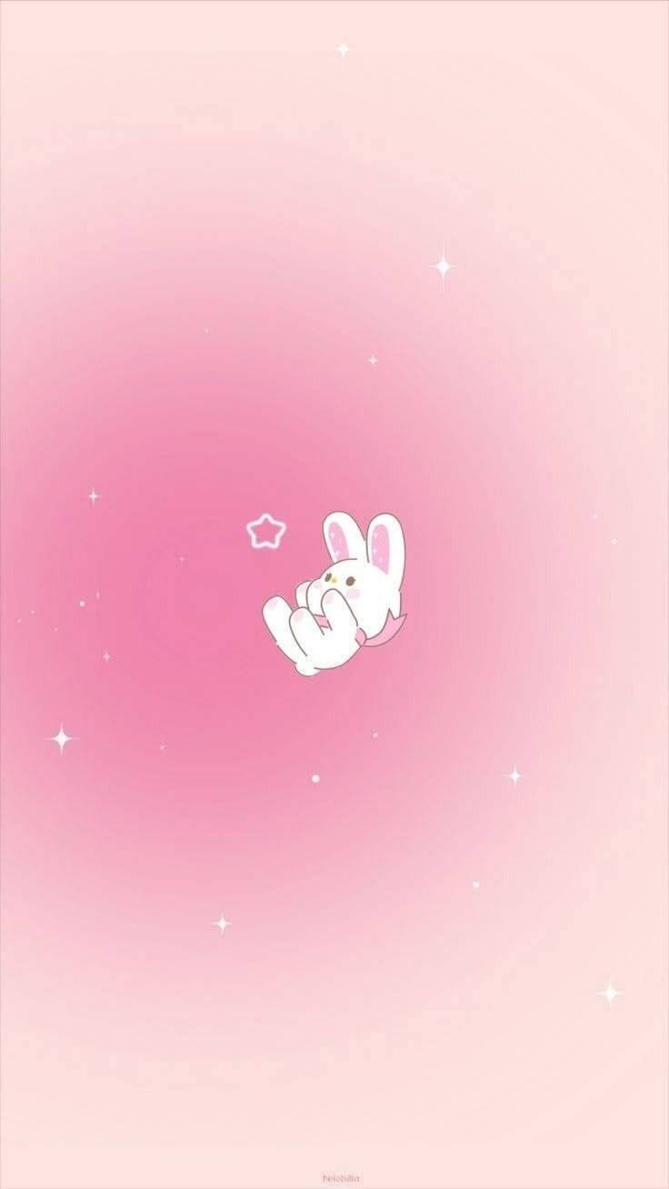 Pink Cute Rabbit Wallpaper for Cell Phone/iPhone