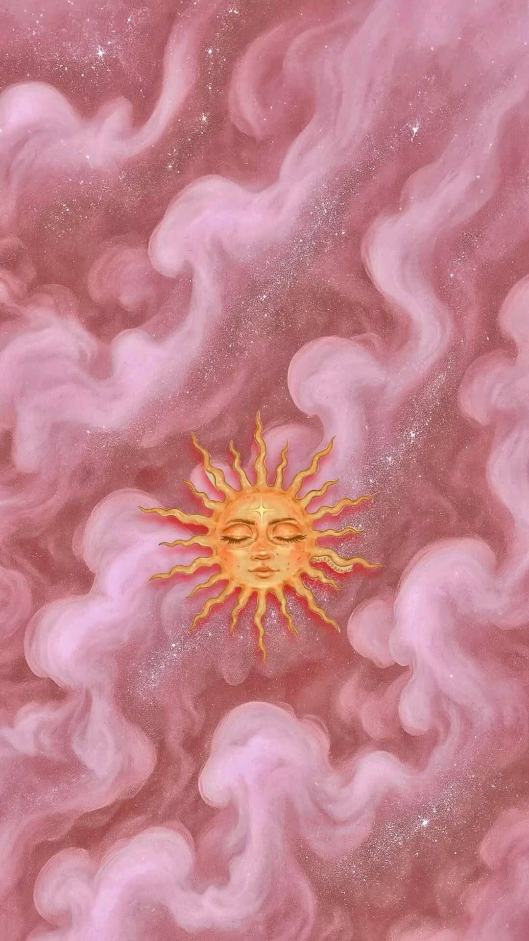 Pink Bright Sun Wallpaper for Cell Phone/iPhone