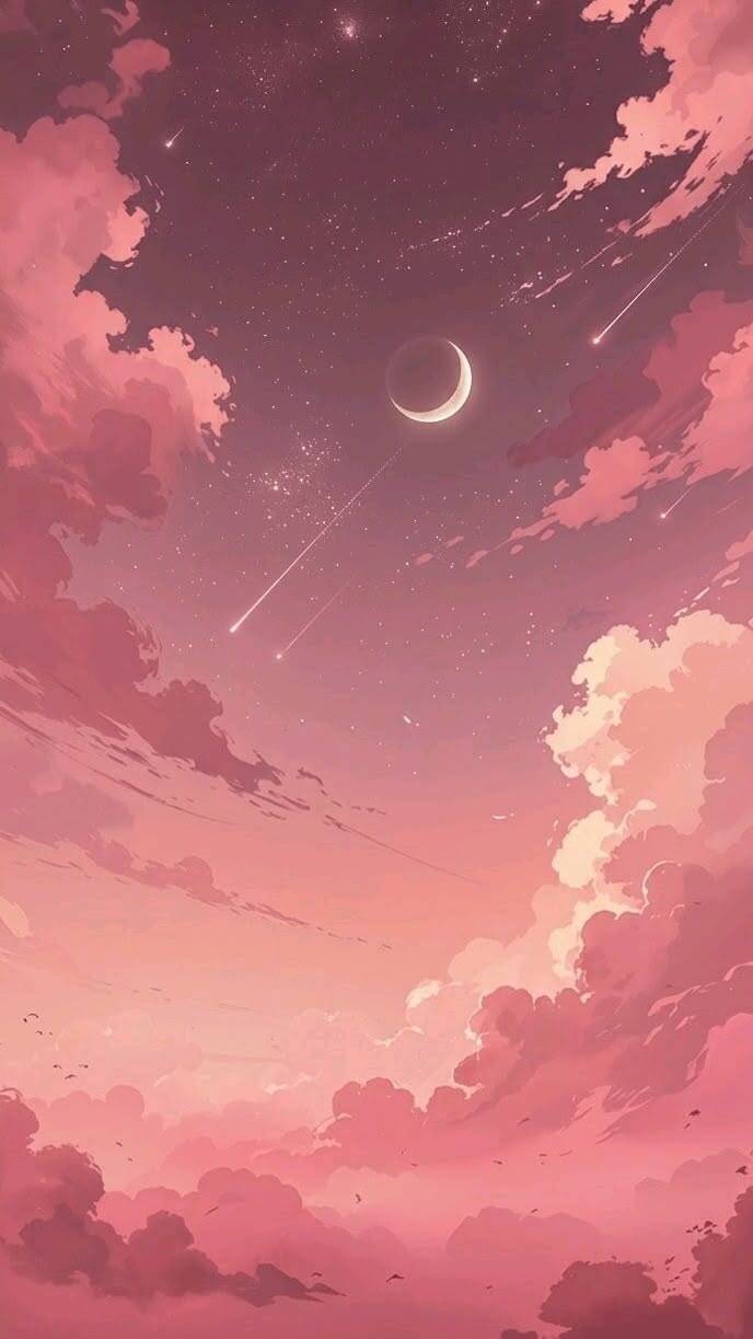 Fondo de Pantalla Rosa con Cielo Estrellado para Celular/iPhone
