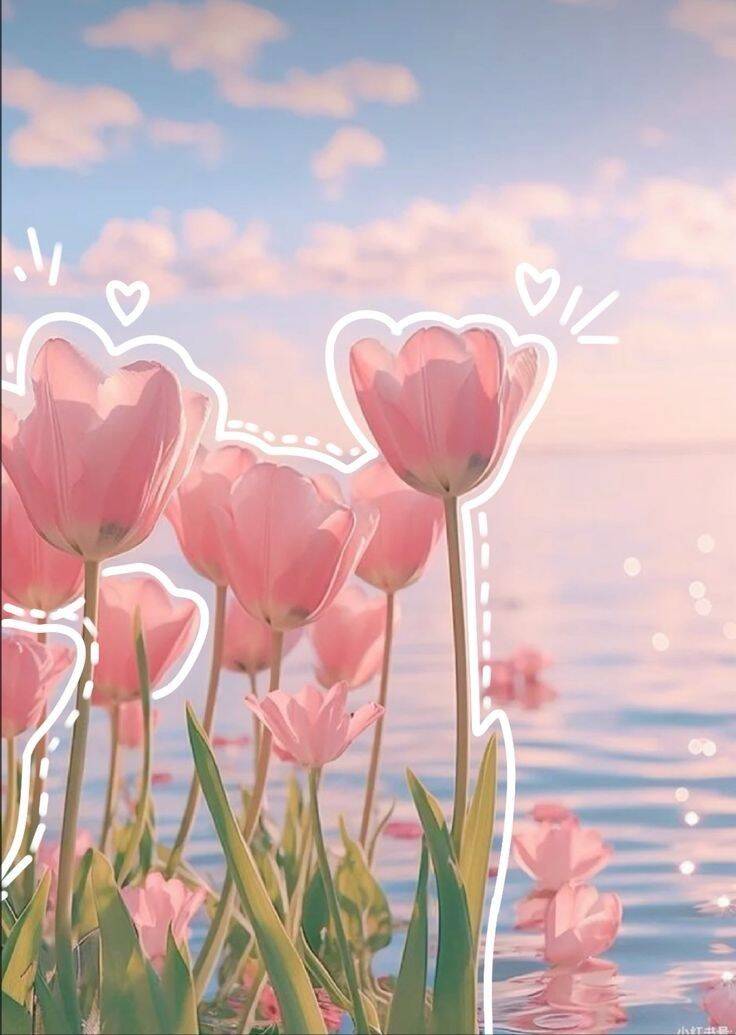 Fondo de Pantalla Rosa con Flores para Celular/iPhone