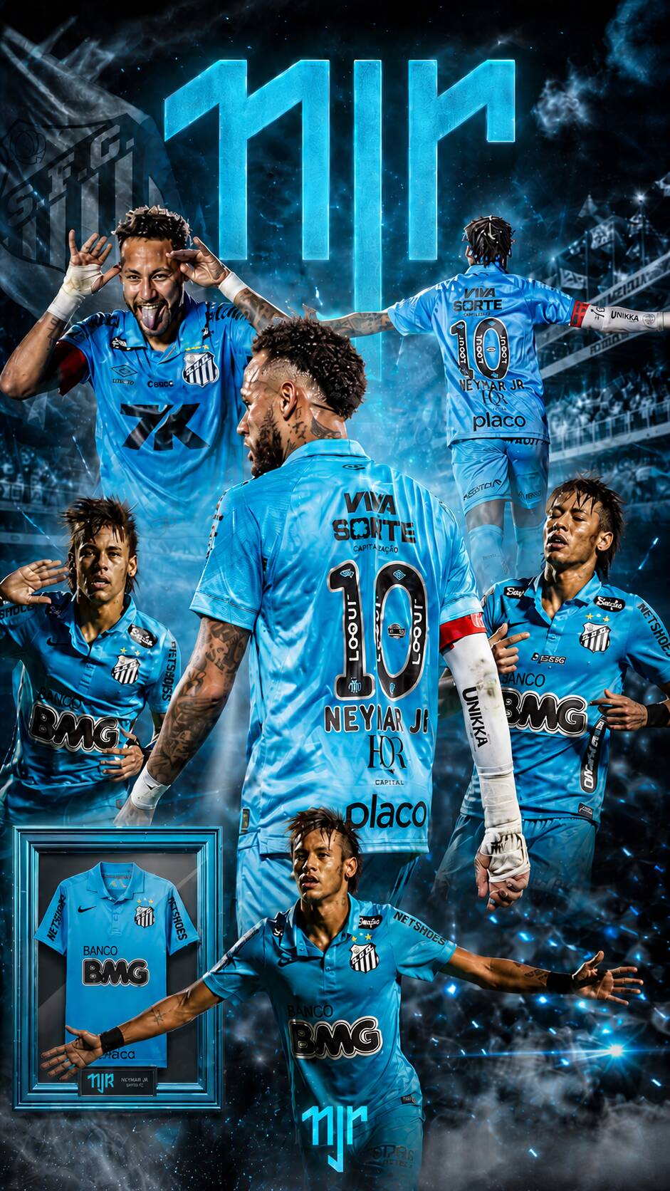 Fondo de Pantalla de Neymar Azul para Celular/iPhone 4K